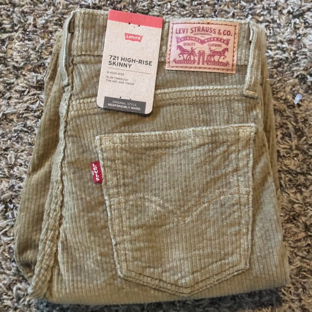 Levis Mens Corduroy Pants 28x30 Irregular Brown/Tan